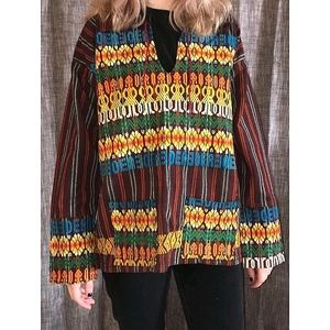 Vintage Striped And Embroidered Top